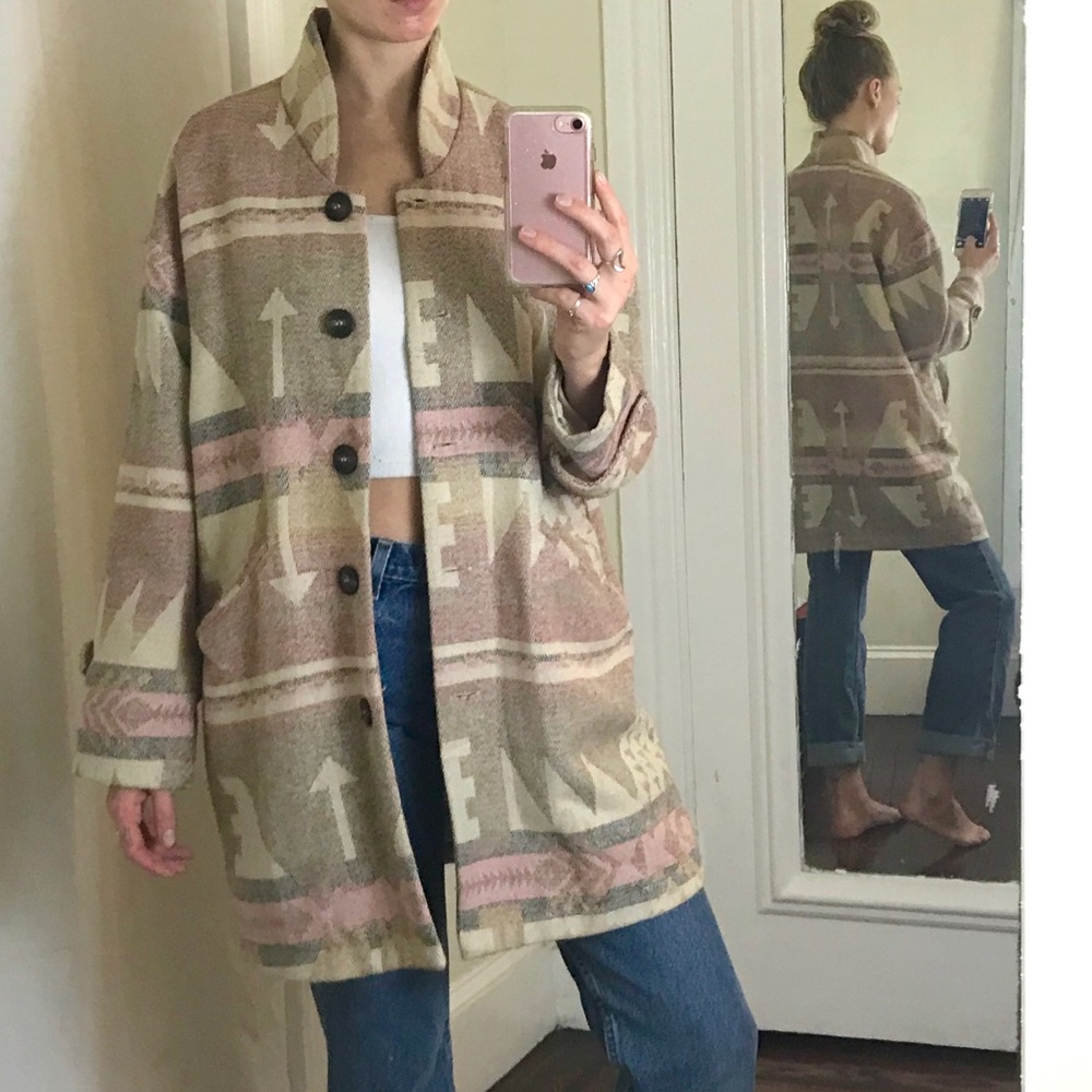 Amazing Aztec Oversized Chesterfield Coat